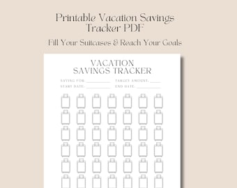Vacation Savings Tracker | Printable Suitcase Icons (PDF)