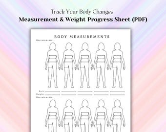 Printable Body Measurement Tracker | Fitness Progress Sheet (Digital PDF)
