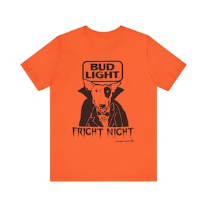 Koszulka z 1987 roku z piwem Bud Light „Fright Night” Spuds MacKenzie | Koszulka promocyjna piwa na Halloween w stylu retro z lat 80. | Anheuser-Busch Collectible