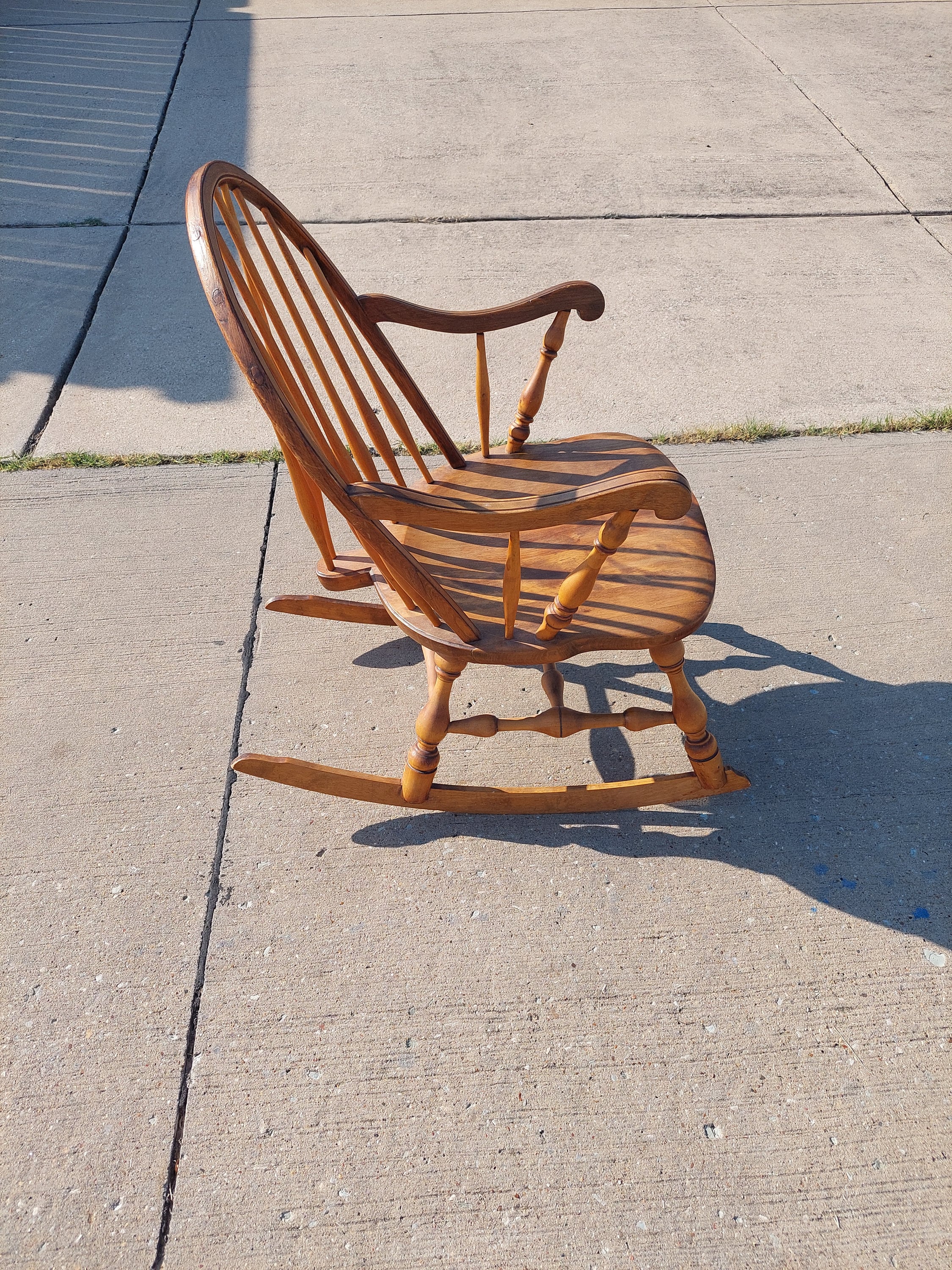 Vintage Wooden Rocker Antique Windsor Wooden Pine Rocker. Vintage Farmhouse Rocking Chair. - Etsy