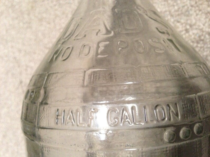 Vintage Dads Half Gallon Root Beer 11 Bottle. Embossed Clear Glass Jug