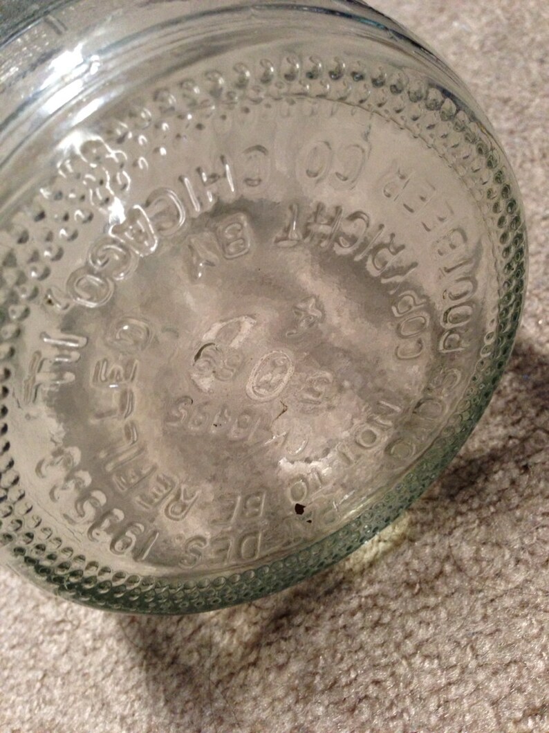 Vintage Dads Half Gallon Root Beer 11 Bottle. Embossed Clear Glass Jug