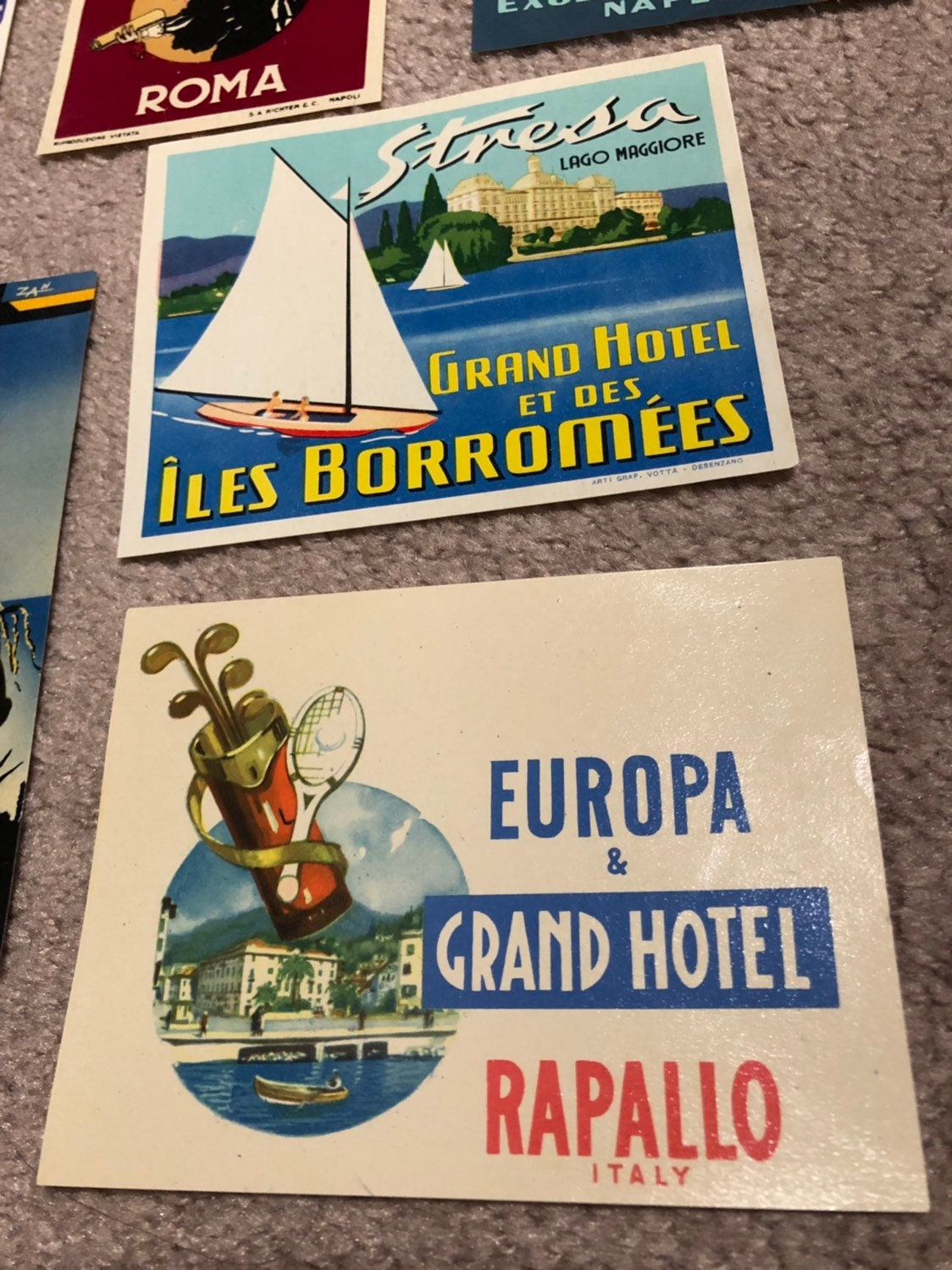 ETIQUETTE VALISE LUGGAGE LABEL ITALIE CORTINA D'AMPEZZO HOTEL EUROPA