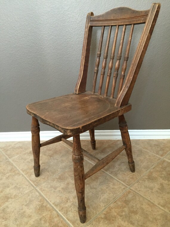 Antique Vintage Old Wooden Spindle Chair Handcrafted Etsy