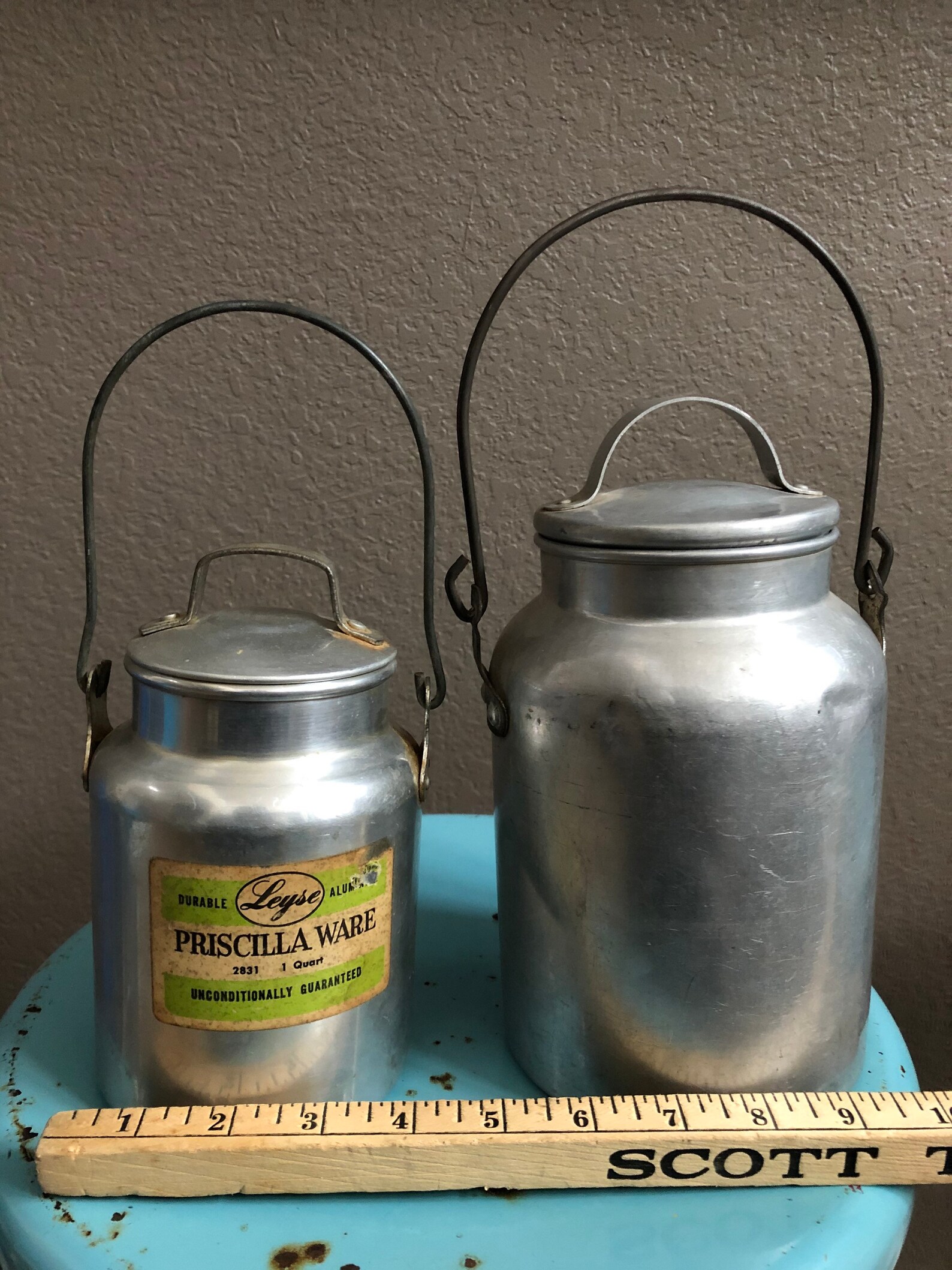 Antique Vintage 2 Dairy Tin Milk Can. Pail Bucket. Rustic Etsy