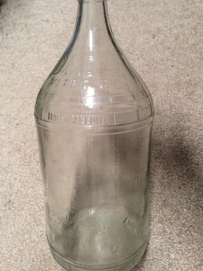 Vintage Dads Half Gallon Root Beer 11 Bottle. Embossed Clear Glass Jug