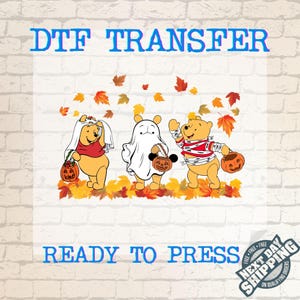 Retro Pooh Ghost Halloween Dtf, Spooky Season Shirt, Pooh Dtf, Winnie The Pooh Halloween Dtf, Gift Dtf, Ready to Press, Spring Transfer