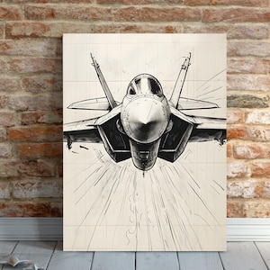 Fighter Jet Print: Bold Military Aviation Art for Man Cave (Digital Download)