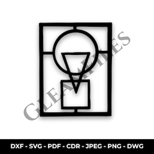 Aesthetic Metal Wall Art DXF SVG | Geometric Files For Laser Cut | Modern Decor SVG Files | Cnc Cut Wall Decor | Digital Laser Cut Files