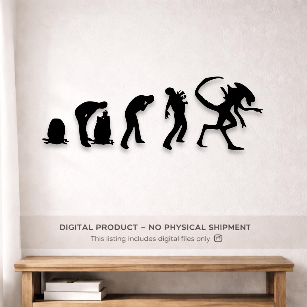 Alien Evolution Dxf Svg Digital Files | Evolution Laser Cut Files | Cnc ...