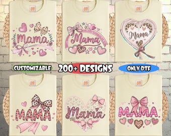 Coquette Mama DTF Transfer, Mama Coquette Bow Ready To Press, Pink Bow DTF, Mothers Day Heat Press DTF, Gift for Mom, Mama Bow Dtf Transfer