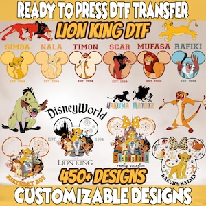 Disney The Lion King DTF Transfer, Disney Hakuna Matata Ready to Press, Animal Kingdom DTF, Disney Family Trip Dtf, Heat Press Transfer