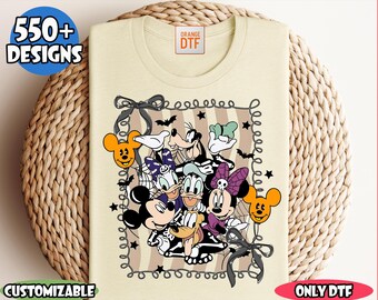 Disney Mickey And Friends Halloween DTF, Mickey Halloween Ready To Press, Mickey Mouse Halloween Dtf, Retro Halloween Dtf, Heat Transfer