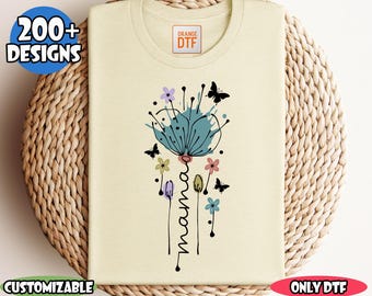 Floral Mama DTF Transfer, Mother's Day DTF, Ready to Press DTF Transfer, Direct to Film, Gift for Mom, Trendy Mama Dtf, Heat Press Transfers