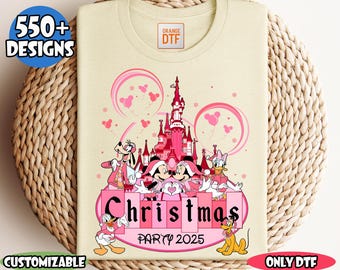 Disney Christmas Party 2026 Dtf Transfer, Mickey and Friends Dtf, Disney Christmas Ready To Press, Christmas Squad Dtf, Xmas Heat Transfer