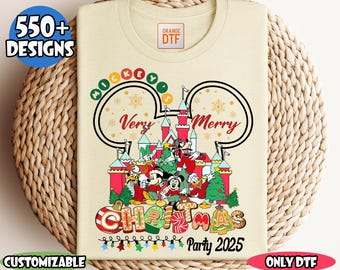 Mickey's Very Merry Christmas Party 2026 Dtf, Mickey and Friends Dtf, Disney Christmas Ready To Press, Christmas Squad Dtf, Heat Transfer