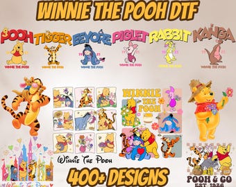 Winnie The Pooh DTF Transfer, Disney Ready To Press, Pooh Bear Transfer, Disney Trip DTF, Pooh And Friends Dtf Print, Disney Family Dtf