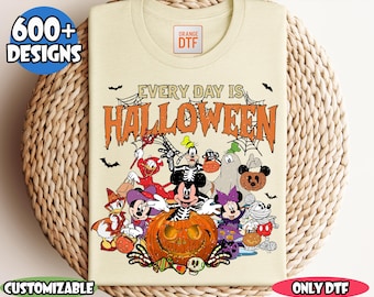 Everyday is Halloween DTF Transfer, Disneyland Halloween Ready to Press, Disney Halloween DTF, Mickey and Friends Halloween DTF, Heat Press