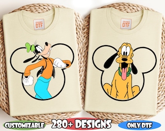 Disney Goofy Pluto DTF Transfer, Goofy Pluto Ready To Press, Disney Heat Transfer, Disney Trip DTF, Gang Sheet, Disney Characters DTF