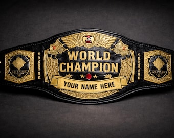 Custom Championship Wrestling Belt: Personalized Heavyweight Trophy with Logo & Name