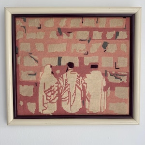 Wailing Wall Embroidery from Holy Land Jewish Holy Place Jerusalem 1910 Pattern