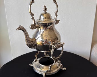 Vintage Silverplate Tilting Teapot With Stand