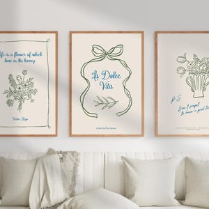La Dolce Vita Prints Gallery Wall Set Floral Home Decor Italian Vintage Poster Unique Farmhouse Decor Good Time Prints Instant Download