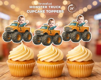Spersonalizowane babeczki z motywem twarzy Monster Truck