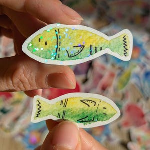 Pegatinas peces/ papelería bonita / pegatina infantil / sticker / pegatina holográfica