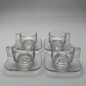 Glass Coffee Cup Set, Joe Colombo for Arno Italora, Italy, 1960s