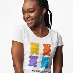 Gummy Bear Goodness T-Shirt - Fun Graphic Tee for Kids and Adults, Sweet Treat Shirt, Ideal for Birthdays, Candy Lovers, Summer Vibes