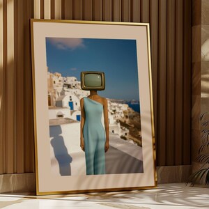 Stampa Fine Art Alta Qualità Santorini | Fotografia Artistica Surreale da Parete | Arte Moderna su Carta Premium | Arte per Decorazione Casa