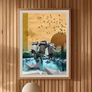 Libertà dell'Infanzia, Stampa Fine Art Alta Qualità | Collage Poster Artistico da Parete | Arte Moderna su Carta Premium | Decorazione Casa