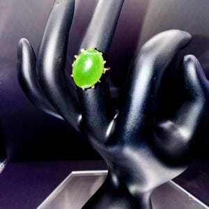 RARE Tested 14K Solid Gold Old Vintage 6 Plus Carat Jadeite Jade Ring Size 5 US Excellent Estate Condition Heirloom Jewelry Piece WOW
