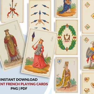 Jeu de cartes historiques dit Jacquemin Gringonneur – 52 Card Printable Deck – PNG & PDF