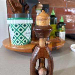 Vintage Handmade Nutcracker w/ Brass Accent