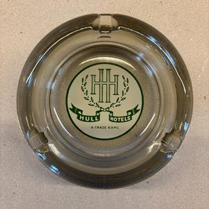 Hull Hotels Vintage Glass Ashtray