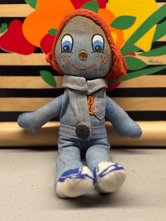 Vintage Levi's Denim Rag Doll 1970's Knickerbocker Toy Company - Etsy