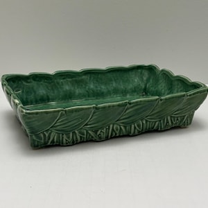 Vintage McCoy Green Planter Leaf Design