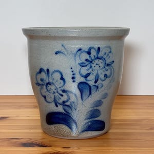 Vintage Eldreth Stoneware Floral Crock