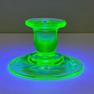 Vintage Uranium Glass Candle Holder
