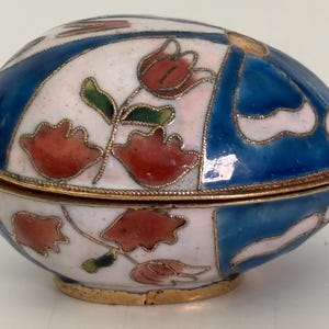 Vintage emaillierte Metall Trinket Box