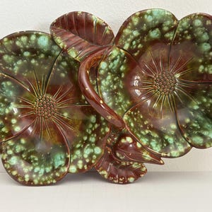 Vintage Holland Mold Ceramic Flower Dish with Handle