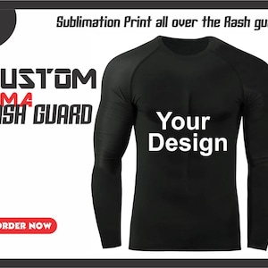 Custom Rash Guard Jiu Jitsu Durable Personalized Compression Shirts For MMA, Cycling, Swimming Gym and Exercise