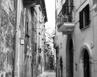 Black and Photo of Walkway in Italy