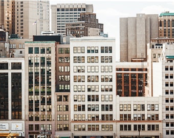 Detroit City Skyline Woodard Avenue Downtown