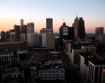 Downtown Detroit Skyline View Color