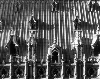 Union Trust Flemish-Gothic Architectural Print Black and White
