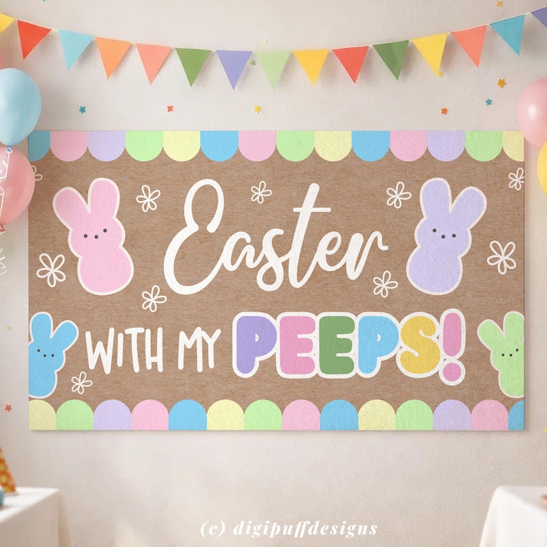 Editable Happy Easter Banner Template, 36x60 72x24 Easter Sign, DIY ...