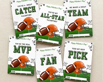 Tarjetas de San Valentín de fútbol, tarjetas de San Valentín para niños, tarjetas de San Valentín imprimibles para el aula infantil, etiquetas de San Valentín de fútbol para niños, tarjetas All Star